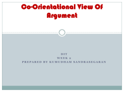 Co-Orientational View Of Argument