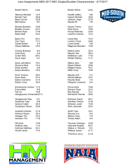 2017 MSC Men`s Singles Doubles Lane Assignments
