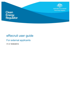 eRecruit user guide - for external applicants