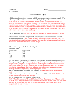 Mr. Maurer Name: AP Economics Review for Chapter 9 Quiz 1