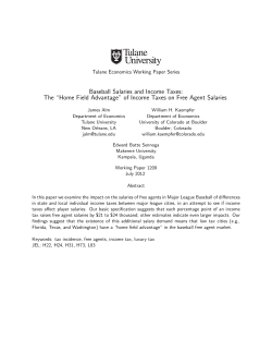 Baseball Salaries and Income Taxes: The &ldquo;Home Field Advantage