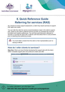 Quick Reference Guide 8 - Referring for