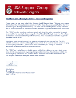 Pre-March Out Advisory Leaflet For Tidewater Properties
