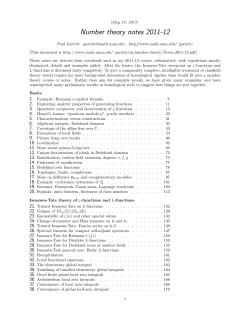 Number theory notes 2011-12 - Math-UMN