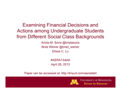 Examining Financial Decisions and Actions among Undergraduate