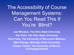 Sakai and Accessibility