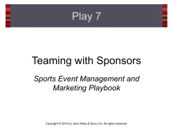 Play 7 Teaming with Sponsors