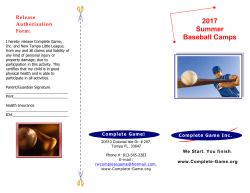 2017 Summer Baseball Camps