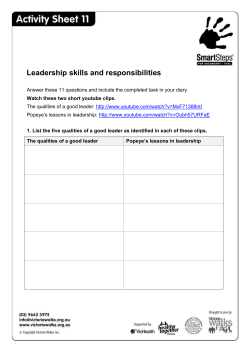 Activity Sheet 11 - Leadership skills and