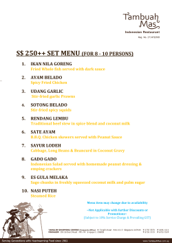s$ 250++ set menu (for 8 - 10 persons)