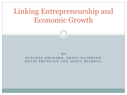 Linking Entrepreneurship and Economic Growth