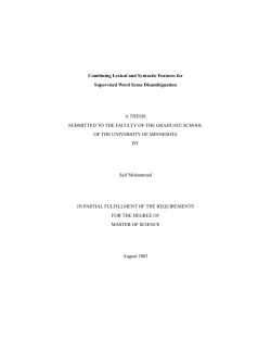 Combining Lexical and Syntactic Features for Supervised Word