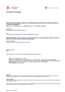 University of Groningen Giant nonlinear optical response of