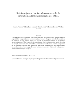 Relationships with banks and access to credit for