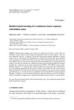 Full paper Reinforcement learning of a continuous motor sequence