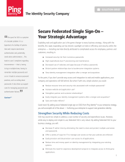 Secure Federated Single Sign-On &ndash; Your Strategic