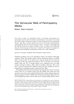 The Vernacular Web of Participatory Media
