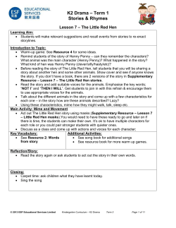 The Little Red Hen - ESF Educational Services