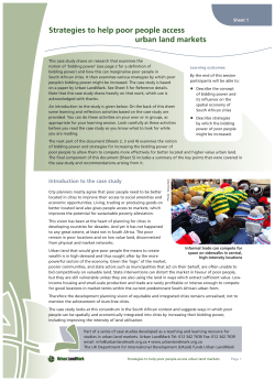 Strategies to help poor people access urban land markets