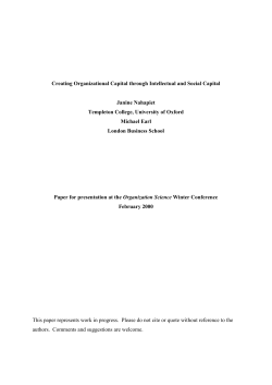 Skandia`s Approach to Intellectual and Social Capital