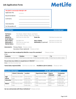 MetLife`s Application Form