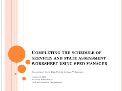 Completing the schedule of services and state assessment