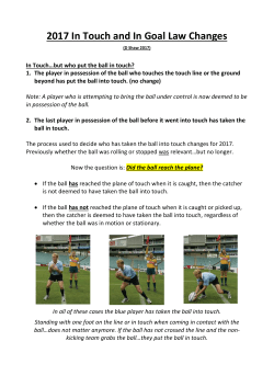 2017 In Touch and In Goal Law Changes