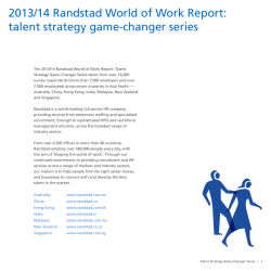 2013/14 Randstad World of Work Report: talent strategy game