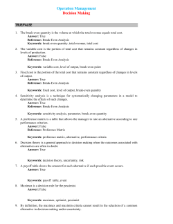 Operation Management Decision Making