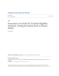 Proposition 16 and the NCAA Initial-Eligibility Standards