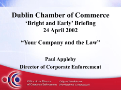 Presentation - Office of the Director of Corporate Enforcement