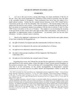 Separate opinion of Judge Laing - International Tribunal for the Law