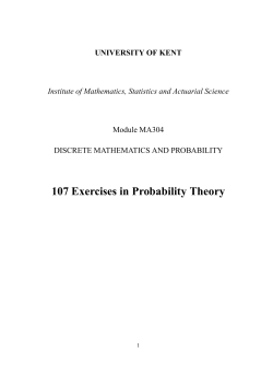 107 Exercises in Probability Theory