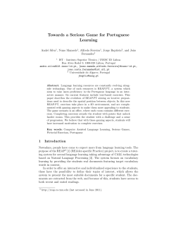 Towards a Serious Game for Portuguese Learning - INESC-ID