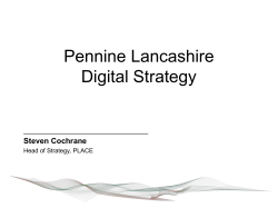 Digital strategy - PLACE Pennine Lancashire