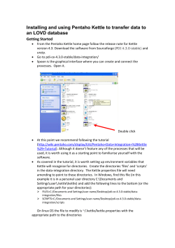 Installing and using Pentaho Kettle to transfer data to an LOVD