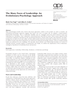 The Many Faces of Leadership: An Evolutionary