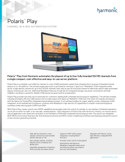 Polaris&trade; Play - Harmonic Inc