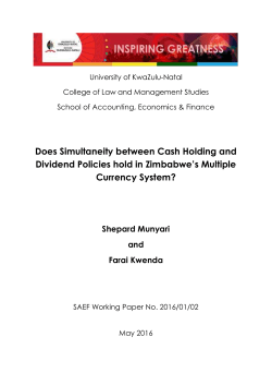 Does Simultaneity between Cash Holding and Dividend Policies