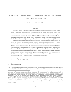 On Optimal Pairwise Linear Classifiers for Normal Distributions: The