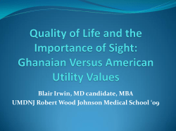 Quality of Life and the Importance of Sight