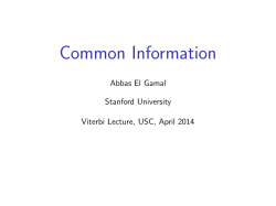 Common Information - Information Systems Laboratory