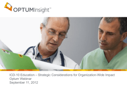ICD-10 Education &ndash; Strategic Considerations for Organization