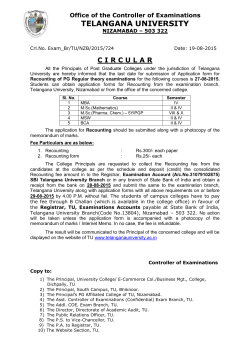 Recounting - telangana university