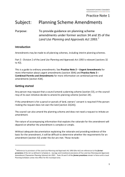 Practice Note 1 - Planning Scheme Amendments