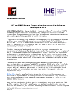 HL7 and IHE Renew Cooperation Agreement to Advance