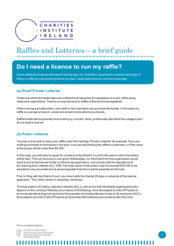 Do I need a licence to run my raffle?