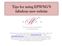 TIPS FOR USING EPWNG*S FABULOUS NEW WEB SITE