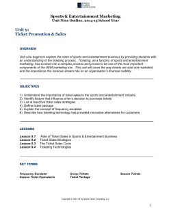The Ticket Sales Cycle - Bremen High School District 228