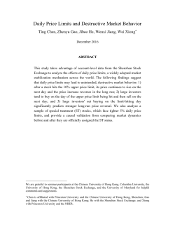 Daily Price Limits and Destructive Market Behavior